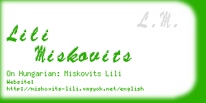 lili miskovits business card